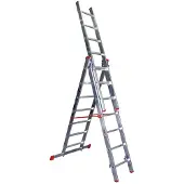 Alumaxx Aluminium-Leiter Promo Step, dreifach, aus Aluminium - 3 x 12 Sprossen