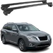 Omtec Dachträger für Nissan Pathfinder R52 2013-2021 Gepäckträger Aluminium Schwarz 2x