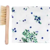 Lullalove Natürliche Babybürste für Milchschorf + Waschlappen Beeren,
