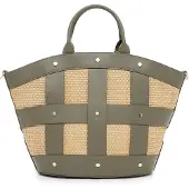 Tamaris Shopper "Shopper TAS Kirsti", Damen, Gr. B/H/T: 47cm x 29cm x 14,5cm 0, grün (khaki 910), Polyester, Taschen Shopper