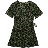 Superdry für Damen. W8012086A Mini Swing Wickelkleid schwarz (XS), Lässig, Viskose, Kurzarm