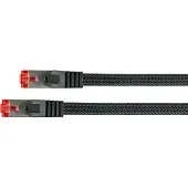 Varia Cat 6 Patchkabel S/FTP mit Rastnasenschutz, 7,5m, Nylon, Schwarz