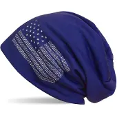 StyleBREAKER Beanie "Beanie mit USA Flagge aus Strass" 1 Stk.