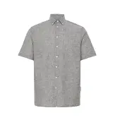 Casual Friday Kurzarmhemd "Kurzarmhemd CFAton", Herren, Gr. XL, N-Gr, braun (demitasse melange), Obermaterial: 100% Leinen LI., Hemden Kurzarmhemd