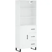 Syfax Highboard Weiß 69,5x34x180 cm Holzwerkstoff