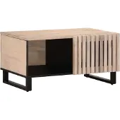 Syfax Couchtisch Weiß 80x51x40 cm Massivholz Mango