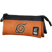 Northix Dreifaches Federmäppchen mit Naruto Shippuden-Symbol für Schulbedarf