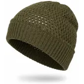 StyleBREAKER Strickmütze "Strick Beanie Mütze mit Loch Muster", Herren, grün (oliv), Obermaterial: 100% Viskose CV., Modisch, Mützen Strickmütze