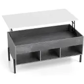 Northix Verstellbarer Couchtisch mit Liftplatte, Stauraum, Grau