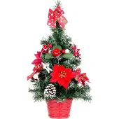 Magic Home Kleiner Baum MAGICHOME WEIHNACHTEN, dekoriert, rot, 41 cm