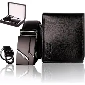 Sonstiges WOTENCE Geschenkset: Herrengürtel, Geldbörse, Schlüsselanhänger in eleganter Geschenkbox