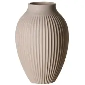 Ritzenhoff & Breker Tischvase "Vase Alsta, 13/13/19 cm, Weiß, Grau oder Beige, bauchige Vase", beige, B:13cm H:19cm T:13cm Ø:13cm, Steingut, Vasen, Tischvase, mit feiner Rillenstruktur