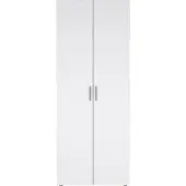Ebuy24 Petra Kleiderschrank 2 Türen Nachbildung Eiche Struktur und Weiß Hochglanz.