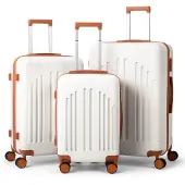 Alightup 3tlg. Hartschalenkoffer Trolley Reisekoffer M/L/XL 360° Rollen Creme