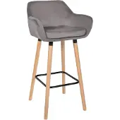 BellaFurn Barhocker aus Samt – Loungesessel – abnehmbarer, waschbarer Bezug
