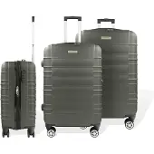 Hoffmans Hoffmanns Travelstar ABS-Harteschalenkofferset in Anthrazit - Rippen-Optik