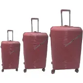 Hoffmans Leichtes Hartschalenkofferset 3-tlg. Koffer Set mit Doppel-Rädern für einfaches Reisen Rosegold