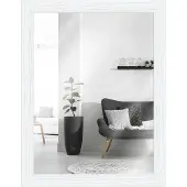 MendeFrames Wandspiegel Massivholz strukturiert 60x80 cm Weiß H370