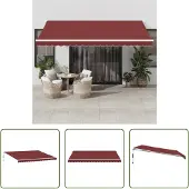 The Living Store Markise Automatisch Weinrot 450x300 cm