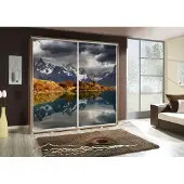 Fun-Möbel Kleiderschrank GILES Schwebetürenschrank mit Grafiken 205x215 cm