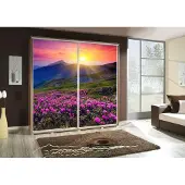 Fun-Möbel Kleiderschrank GILES Schwebetürenschrank mit Grafiken 205x215 cm
