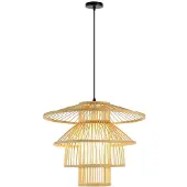 Immax BOHO PINCHOS Design-Pendelleuchte, D50cm, E27, Bambusholz