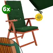 Detex Stuhlauflage - wetterfestes Sitzkissen 6er Set Outdoor pflegeleicht