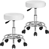 Casaria 2er Set Rollhocker weiß