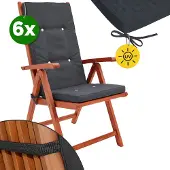 Detex Sitzauflage für Hochlehner im 6er-Pack, Farbe Anthrazit