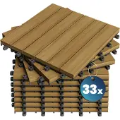 Casaria Holzfliese Eukalyptus 33er-Set 30x30cm