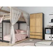 RAUMHIRSCH FURNITURE Geräumiger Kleiderschrank MALWA SS-90 mit 2 Schubladen und Kleiderstange