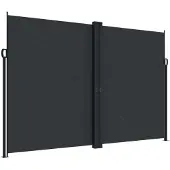 Syfax Seitenmarkise Ausziehbar Schwarz 220x1000 cm
