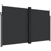 Syfax Seitenmarkise Ausziehbar Schwarz 200x1000 cm