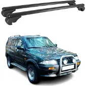 Omtec Dachträger für Ssangyong Musso 1993-2004 Gepäckträger Grundträger Alu Schwarz 2x