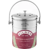 Kilner Edelstahl Küchenkomposter 2L Biomülleimer mit Aktivkohlefilter
