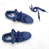 OEM Marineblauwe satijnen platte veterschoenen Damen 180cm