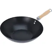 Excellent houseware Tiefe Pfanne WOK Wokpfanne Kohlenstoffstahl 30 cm