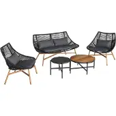 Nabbi Gartenmöbel aus Polyrattan Haldon CS - Anthrazit / Dunkelgrau