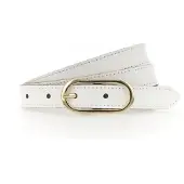 Tamaris Ledergürtel "Claudia Gold", Damen, Gr. 110, weiß, Rindsleder, unifarben, Gürtel Ledergürtel, mit schmaler Schließe, 2 cm breit, aus Rindsleder, unifarben