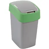 Curver Mülleimer FLIP BIN 45L silber/grün
