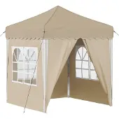 vidaXL Pop-up Partyzelt 195 x 195 x 245 cm Creme Oxford-Stoff