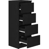 vidaXL Sideboard Schwarz Eichen-Optik 37,5x35x99 cm Holzwerkstoff