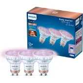 Philips Smart Lighting Philips Smarte LED RGB Glaslampe GU10, 345 lm, 3er-Pack, Wi-Fi/Bluetooth, Wi-Fi 4 (802.11n), 802.11b, 802.11g, LED, GU10, PAR16, Multi