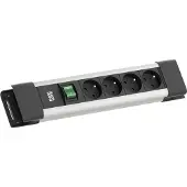 Bachmann CONNECTUS 4xUTE, 1xSchalter 2,0m CEE7/7 Grau