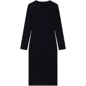 Armani Exchange für Damen. XW001834AF18852UC001 Schwarzes tailliertes Kleid (XS), Lässig, Polyester, Langarm