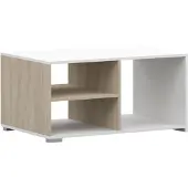 Imoebel 24 Couchtisch TRES, Wohnzimmer, Tisch Kaffeetisch 90 cm Weiß/Weiß