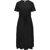 ONLY Carmakoma Jerseykleid "CARBLOOM LIFE S/S MAXI DRESS JRS", Damen, Gr. L, N-Gr, schwarz, Jersey, Obermaterial: 100% Baumwolle, unifarben, regular fit lang, Rundhals, Kleider Jerseykleid