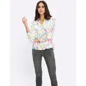 HEINE Druckbluse in ecru-limone-bedruckt | Gr.: 48