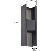 LUCANDE LED-Außenwandleuchte Lavrin, schwarz/grau, Alu