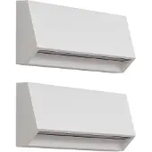 LINDBY LED-Außenwandleuchte Appeso, Breite 22 cm, 2er-Set